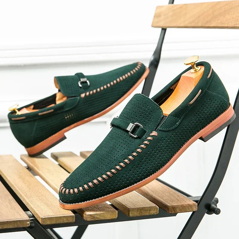 Theo | Men's Suede Slip-On Loafers with Almond Toe