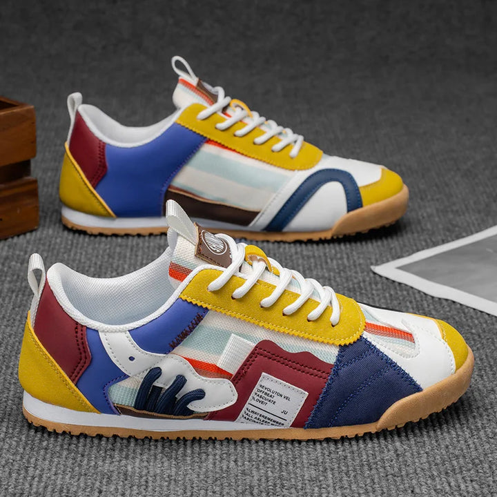 Patchwork Retro Low Top Mens Sneakers - Casual Streetwear