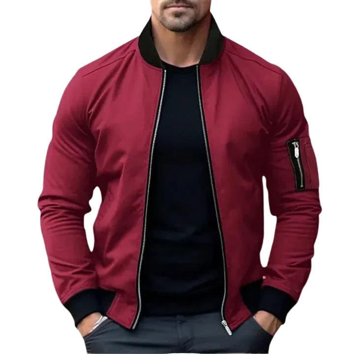Blake | Men's Slim Fit Zip-Up Bomber Jacket