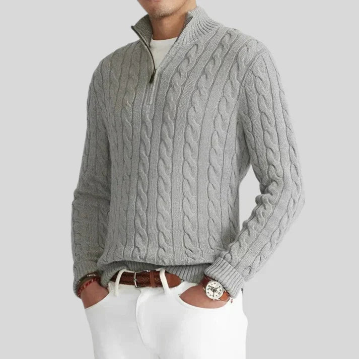Winston | Men's Cable Knit Quarter-Zip Pullover Sweater