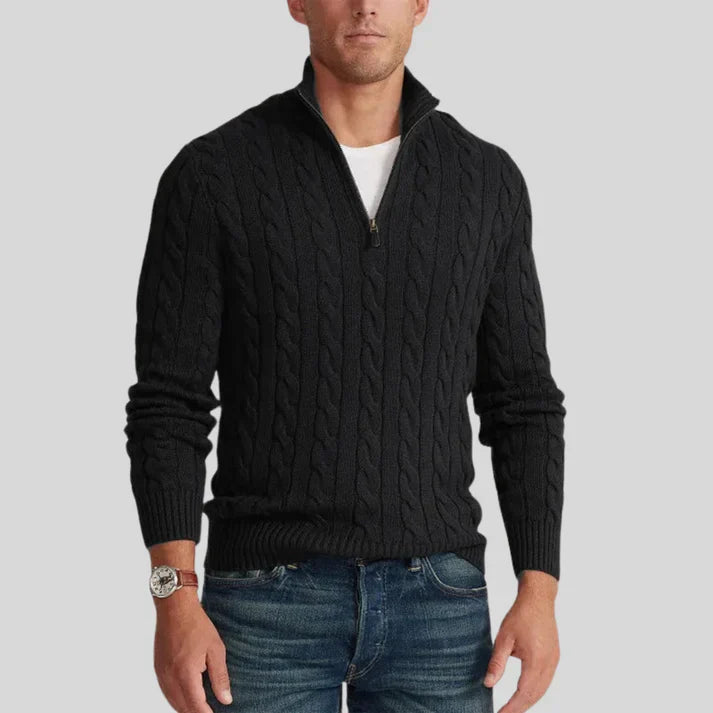 Winston | Men's Cable Knit Quarter-Zip Pullover Sweater