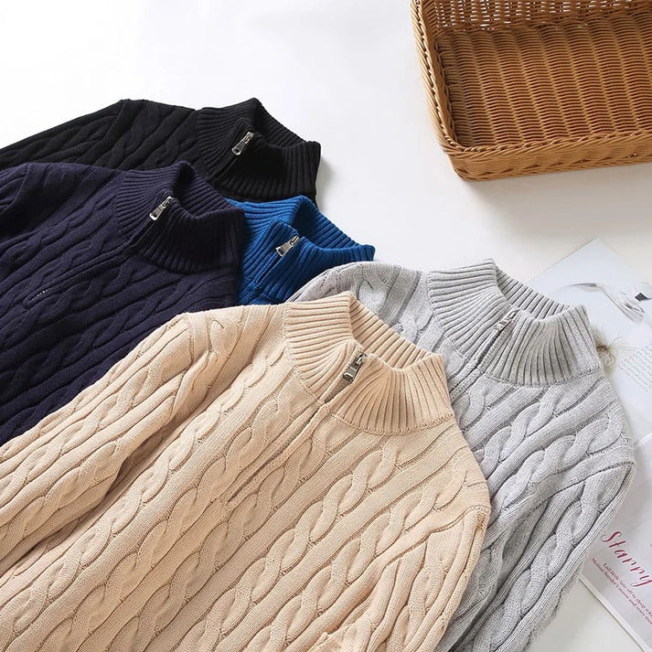 Winston | Men's Cable Knit Quarter-Zip Pullover Sweater