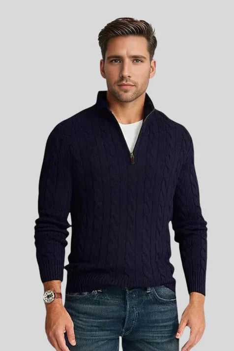 Winston | Men's Cable Knit Quarter-Zip Pullover Sweater