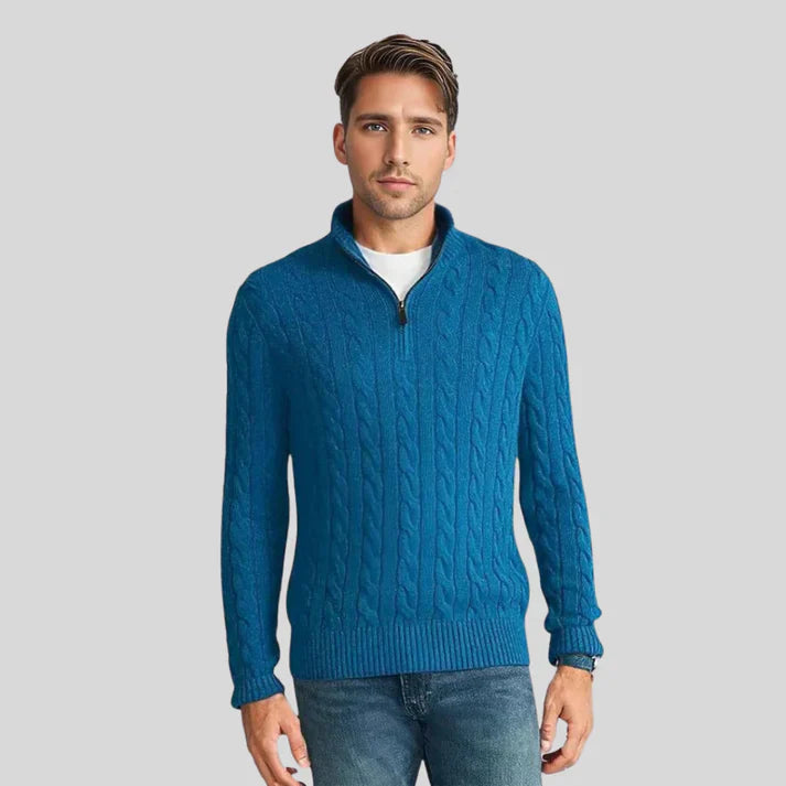 Winston | Men's Cable Knit Quarter-Zip Pullover Sweater