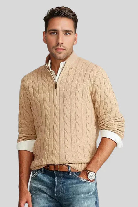Winston | Men's Cable Knit Quarter-Zip Pullover Sweater
