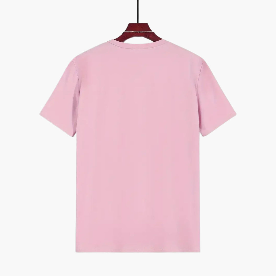 Curved Hem Crew Neck Slim Fit Short Sleeve Basic Tee