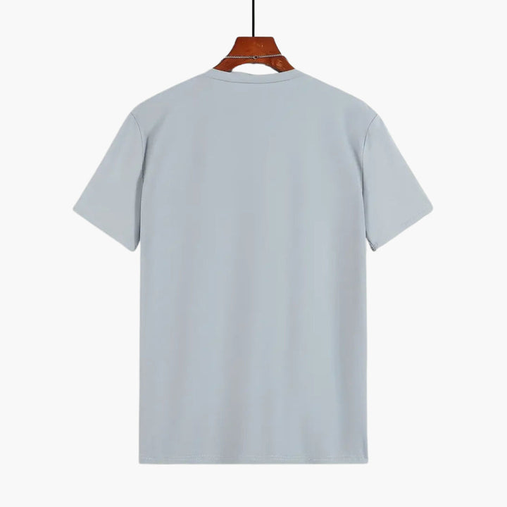 Curved Hem Crew Neck Slim Fit Short Sleeve Basic Tee