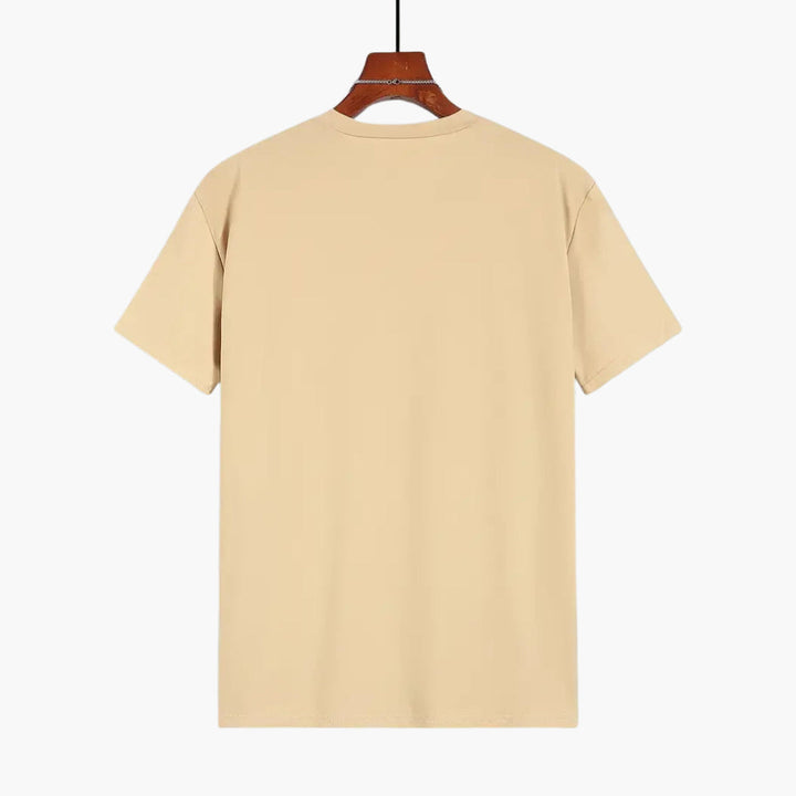 Curved Hem Crew Neck Slim Fit Short Sleeve Basic Tee