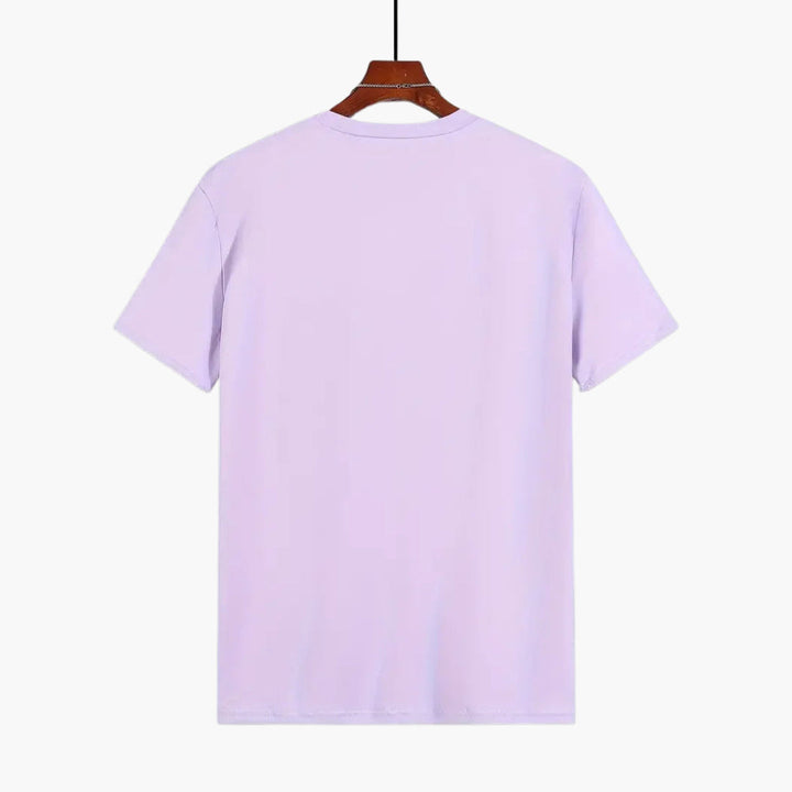 Curved Hem Crew Neck Slim Fit Short Sleeve Basic Tee