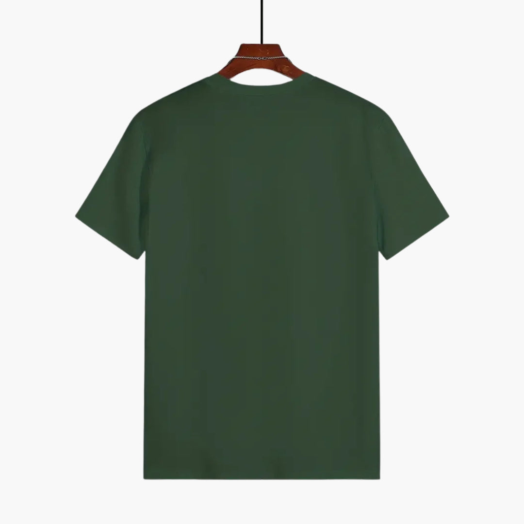 Curved Hem Crew Neck Slim Fit Short Sleeve Basic Tee