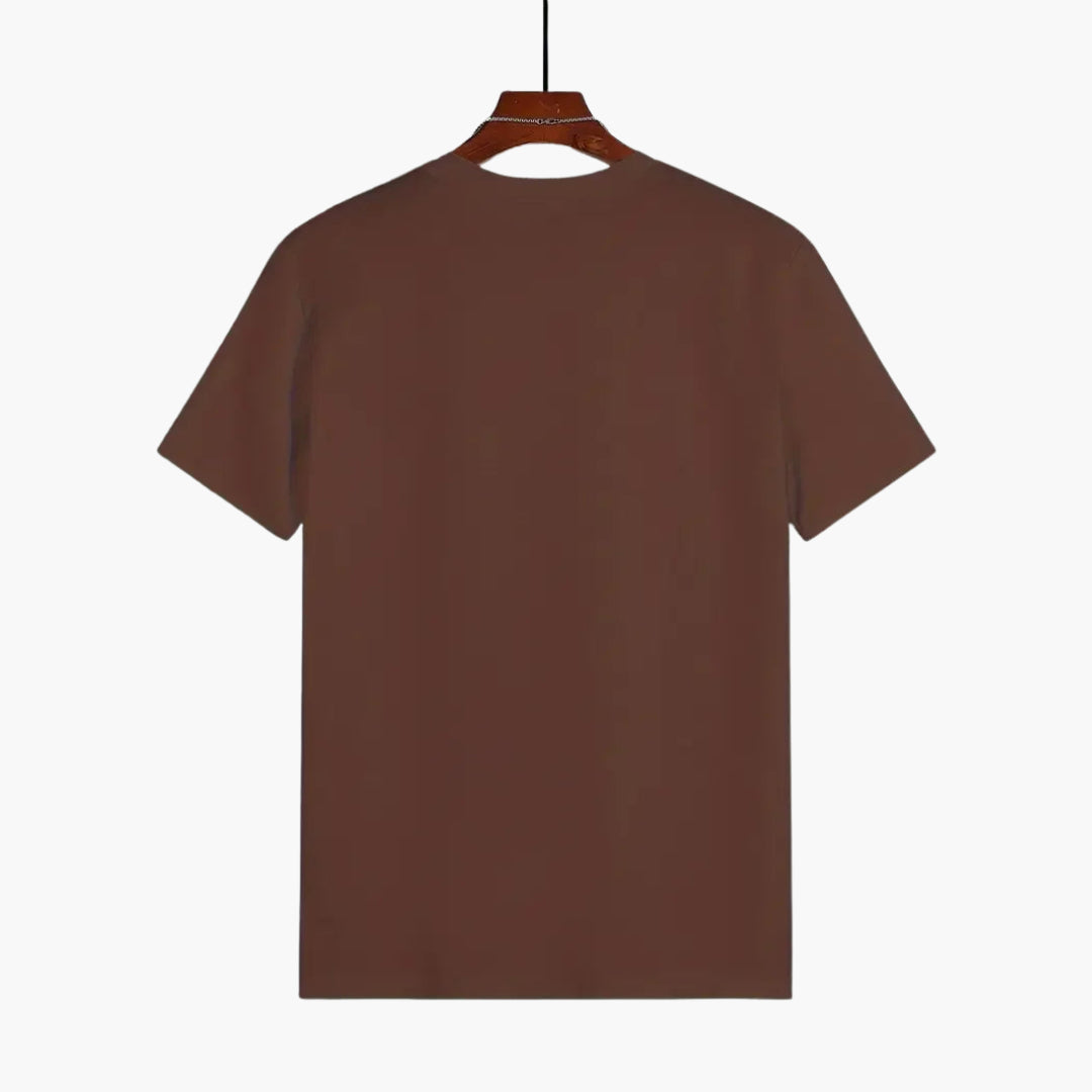Curved Hem Crew Neck Slim Fit Short Sleeve Basic Tee