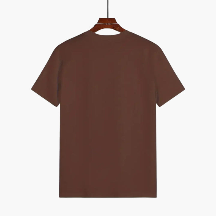 Curved Hem Crew Neck Slim Fit Short Sleeve Basic Tee