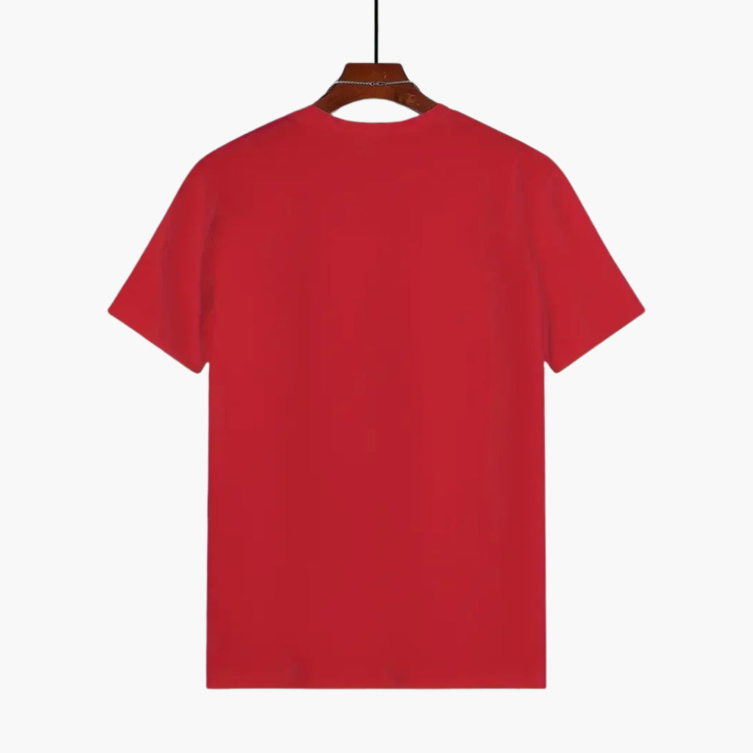 Curved Hem Crew Neck Slim Fit Short Sleeve Basic Tee