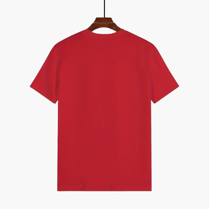 Curved Hem Crew Neck Slim Fit Short Sleeve Basic Tee