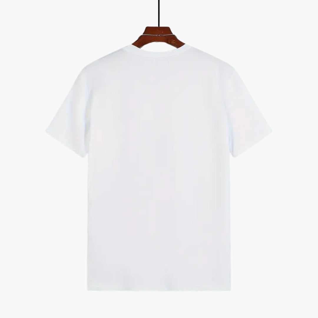 Curved Hem Crew Neck Slim Fit Short Sleeve Basic Tee