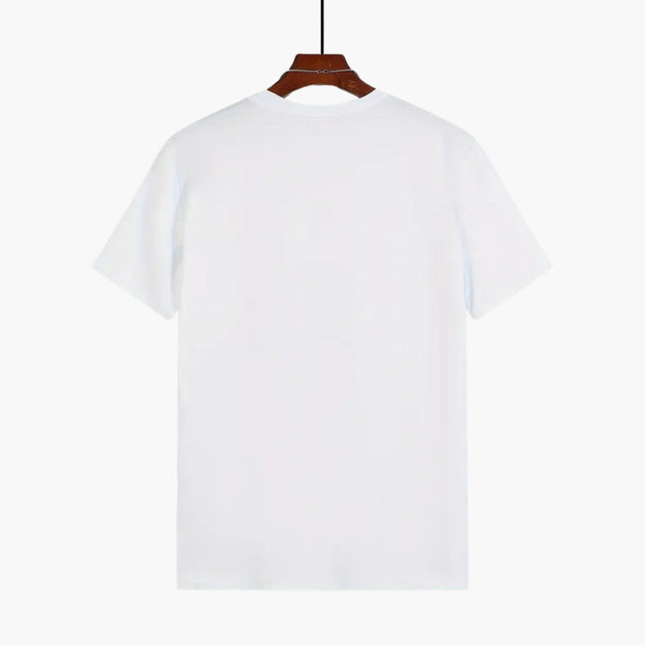 Curved Hem Crew Neck Slim Fit Short Sleeve Basic Tee