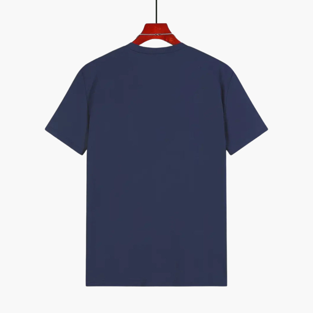 Curved Hem Crew Neck Slim Fit Short Sleeve Basic Tee