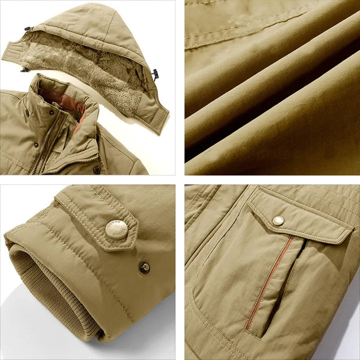 Callum | Men's Fleece-Lined Multi-Pocket Winter Parka Jacket with Hood