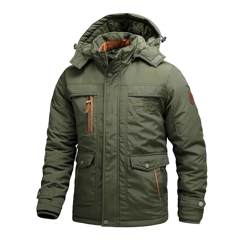 Callum | Men's Fleece-Lined Multi-Pocket Winter Parka Jacket with Hood