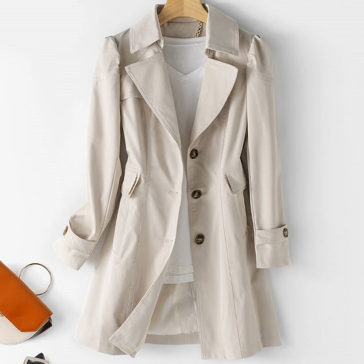 Odalys | Women's Single-Breasted Belted Trench Coat with Tab Cuffs