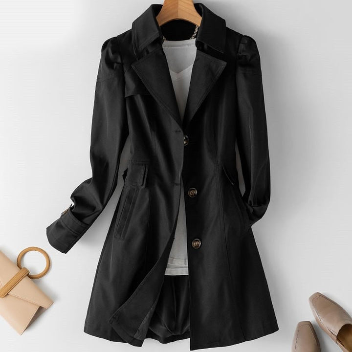 Odalys | Women's Single-Breasted Belted Trench Coat with Tab Cuffs