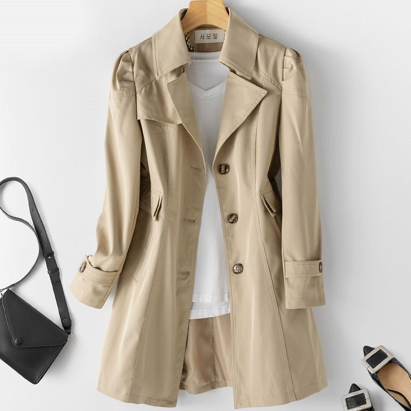 Odalys | Women's Single-Breasted Belted Trench Coat with Tab Cuffs