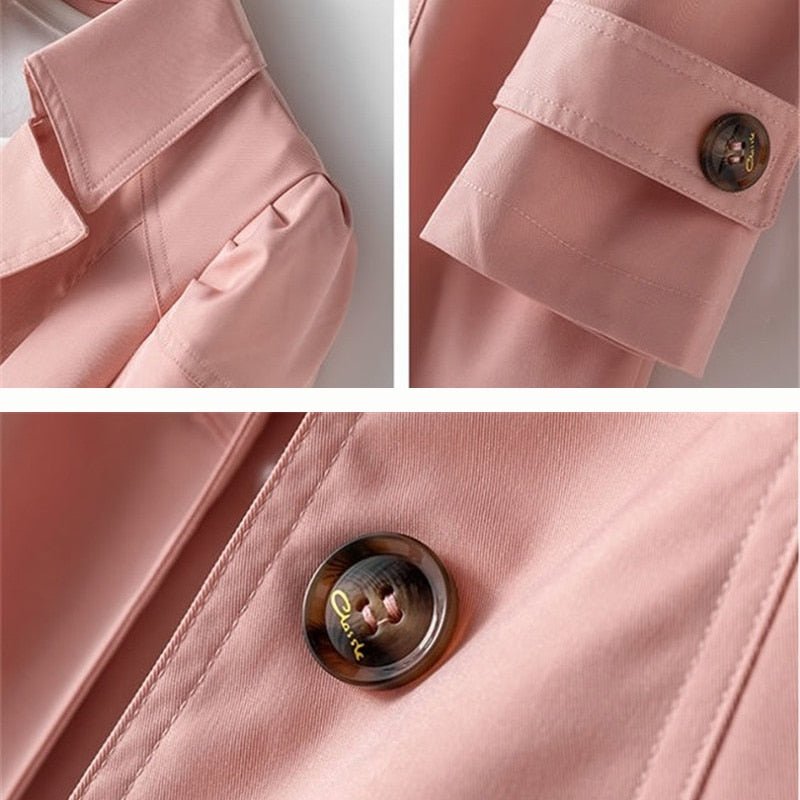 Odalys | Women's Single-Breasted Belted Trench Coat with Tab Cuffs