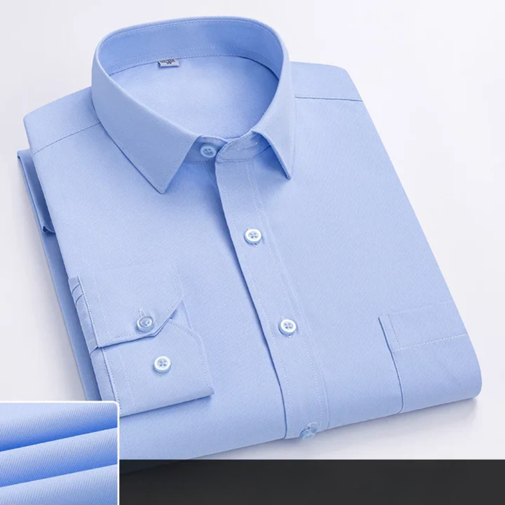 Striped Chest Pocket Long Sleeve Slim Fit Dress Shirt