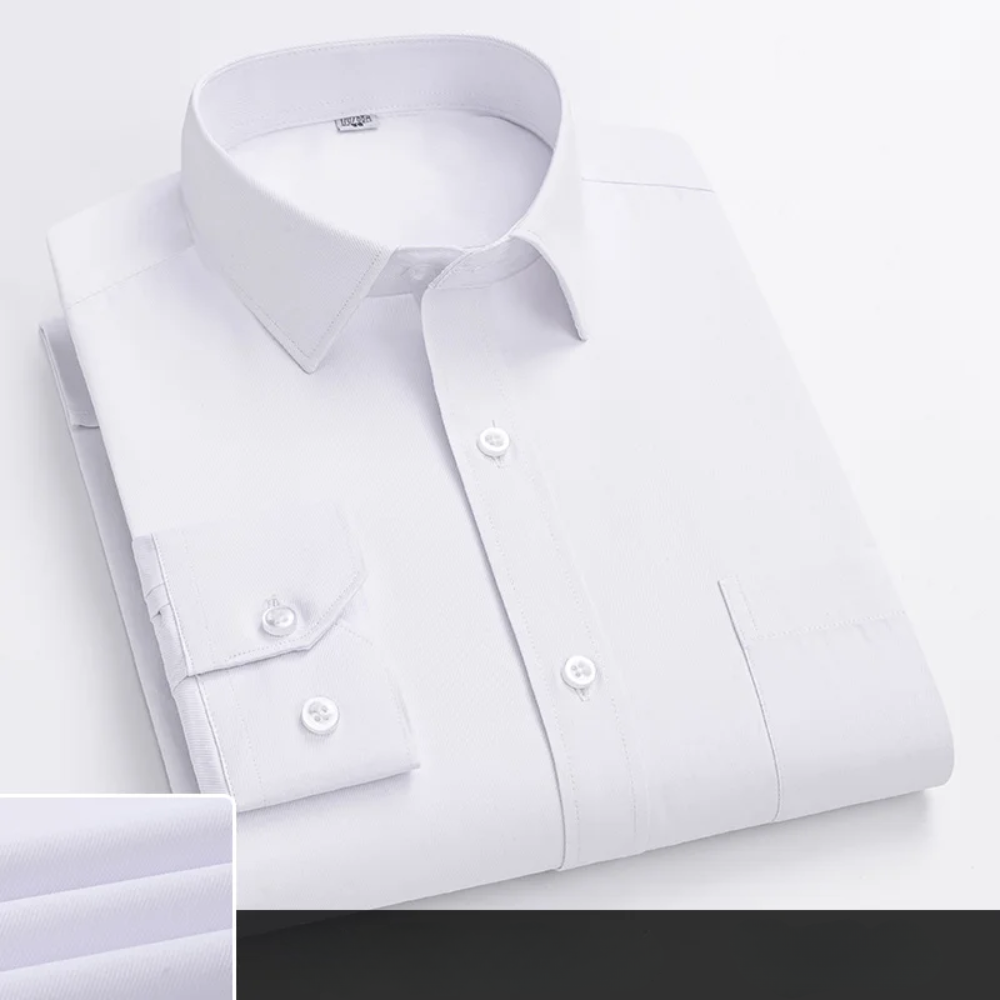 Striped Chest Pocket Long Sleeve Slim Fit Dress Shirt