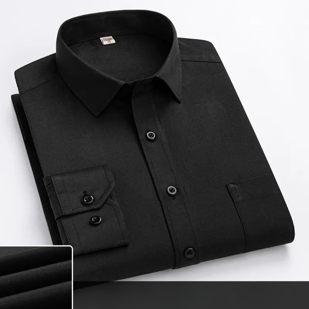 Striped Chest Pocket Long Sleeve Slim Fit Dress Shirt
