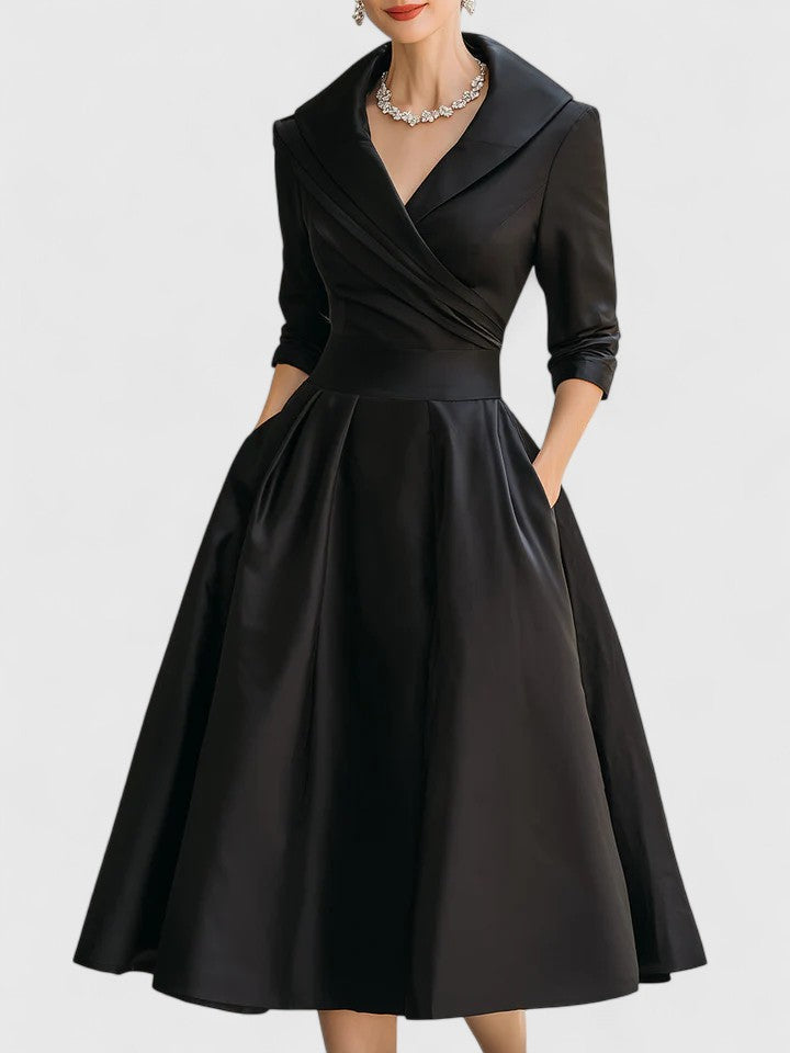 Elegant Midi Dress Formal Cocktail Evening