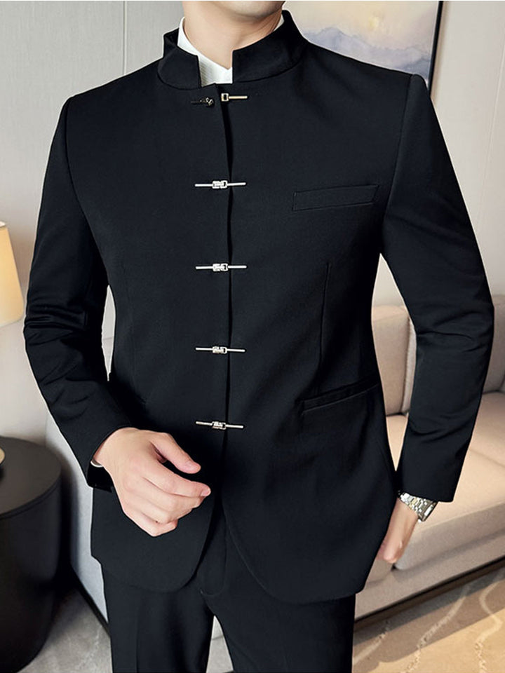 Barnaby | Men's Frog-Clasp Stand Collar Jacket