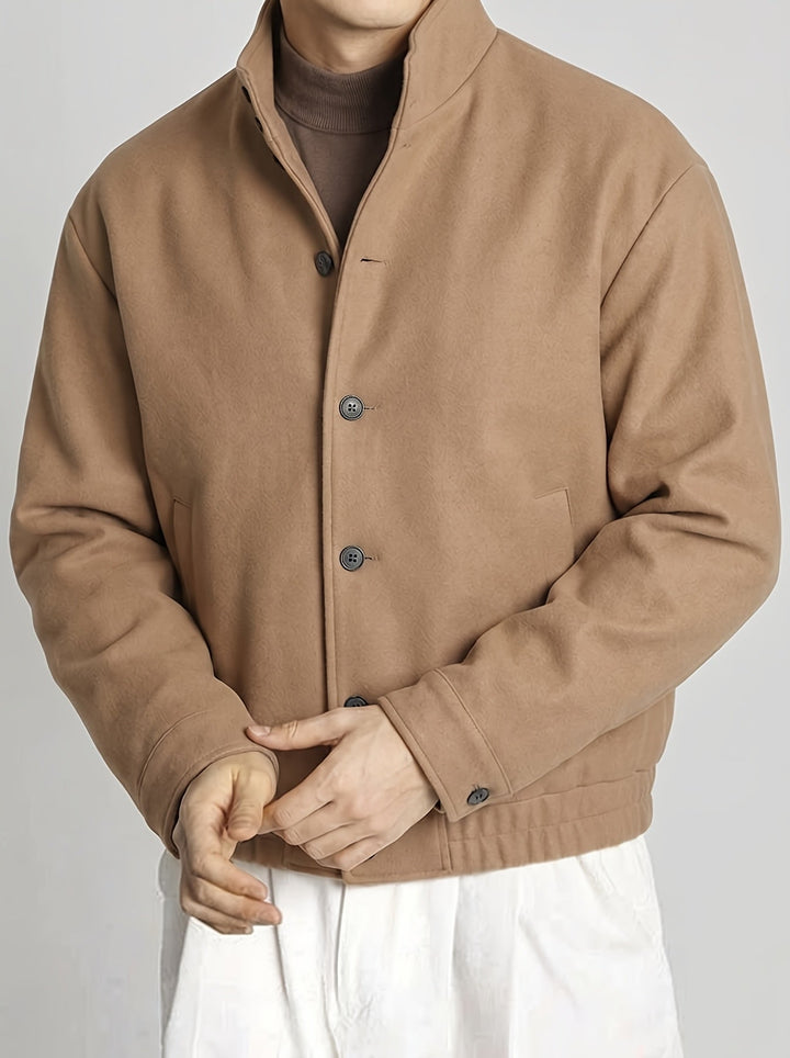 Everett Blake | Men's Refined Button-Front Bomber Jacket