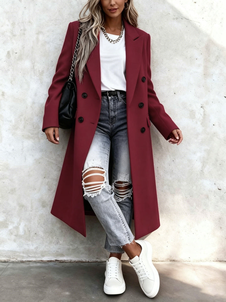 Bernadette | Women's Long Lapel Double Breasted Coat
