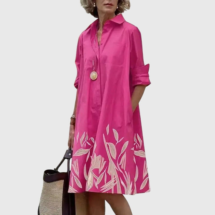 Oversized Button Down Casual Midi Shirt Dress