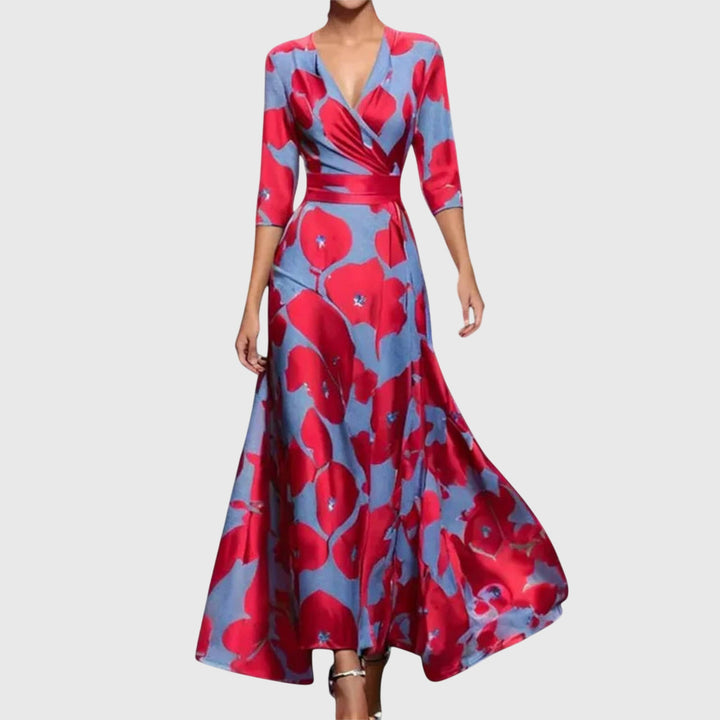 Women's Floral Wrap Maxi Dress Wedding Guest