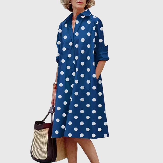 Oversized Button Down Casual Midi Shirt Dress