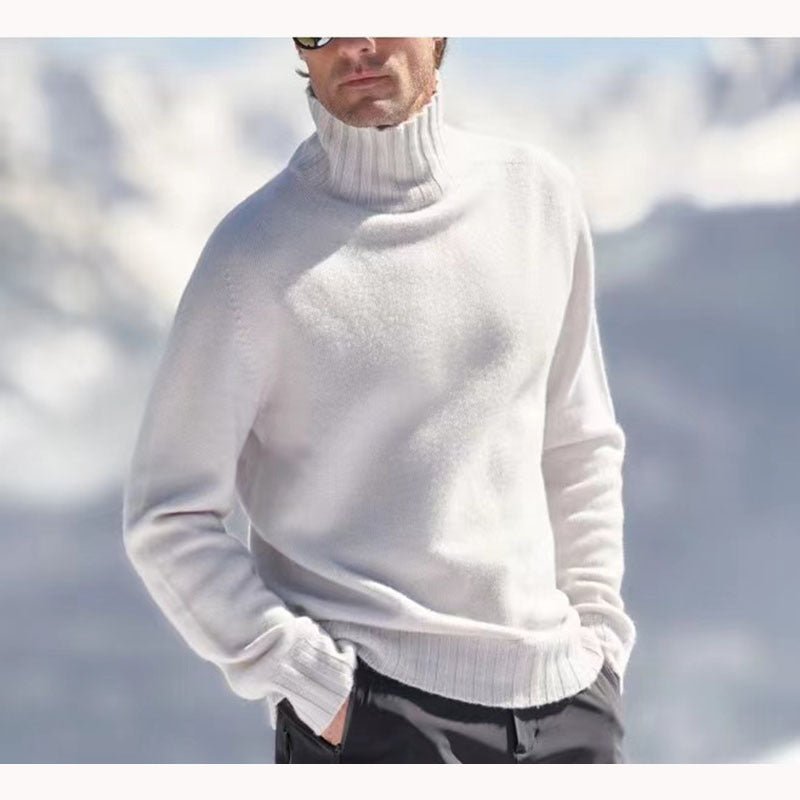 Caspian | Men's High Neck Ribbed Turtleneck Sweater