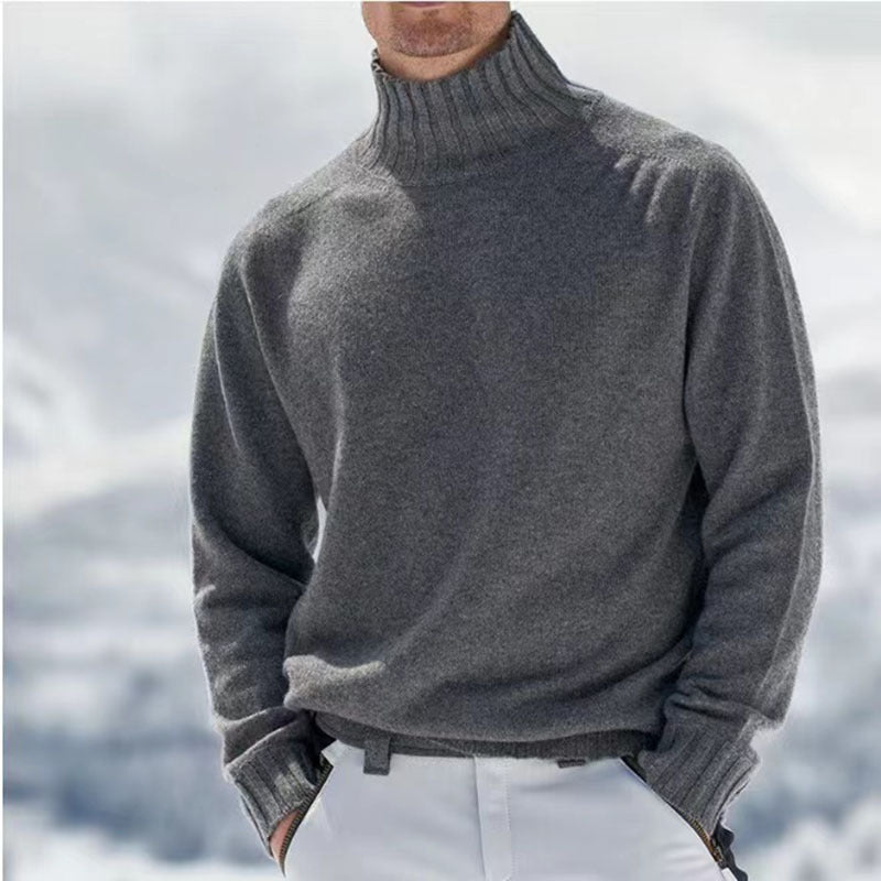 Caspian | Men's High Neck Ribbed Turtleneck Sweater