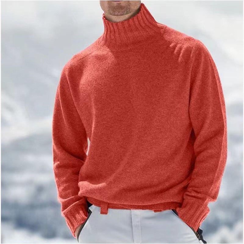 Caspian | Men's High Neck Ribbed Turtleneck Sweater