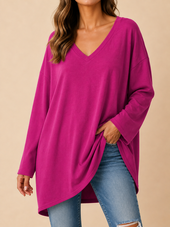 Odessa | Women's Relaxed V-Neck Oversized Tunic Top