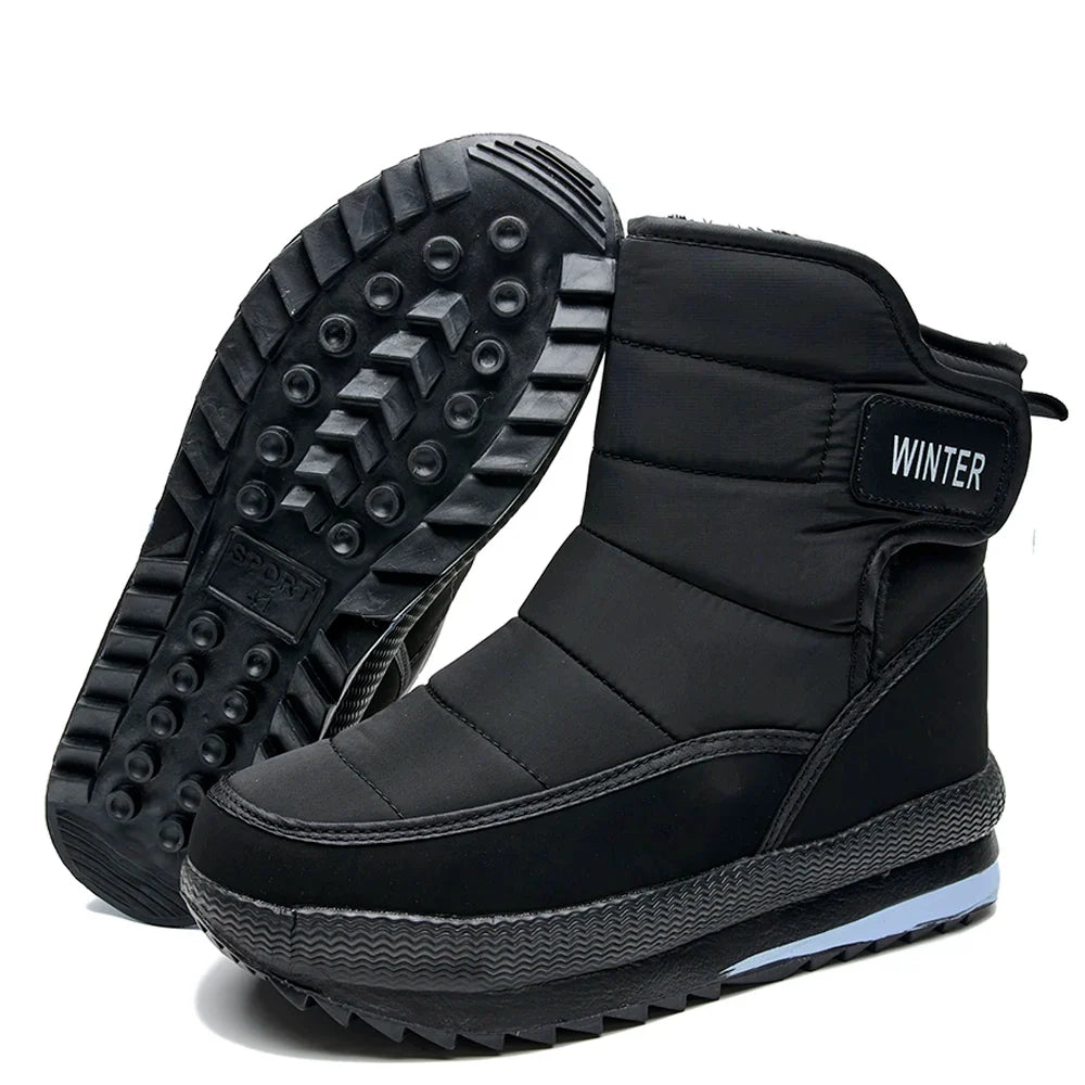 Callum | Men's Faux Fur Lined Snow Boots with Strap Closure
