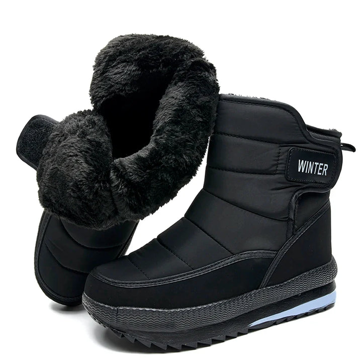 Callum | Men's Faux Fur Lined Snow Boots with Strap Closure