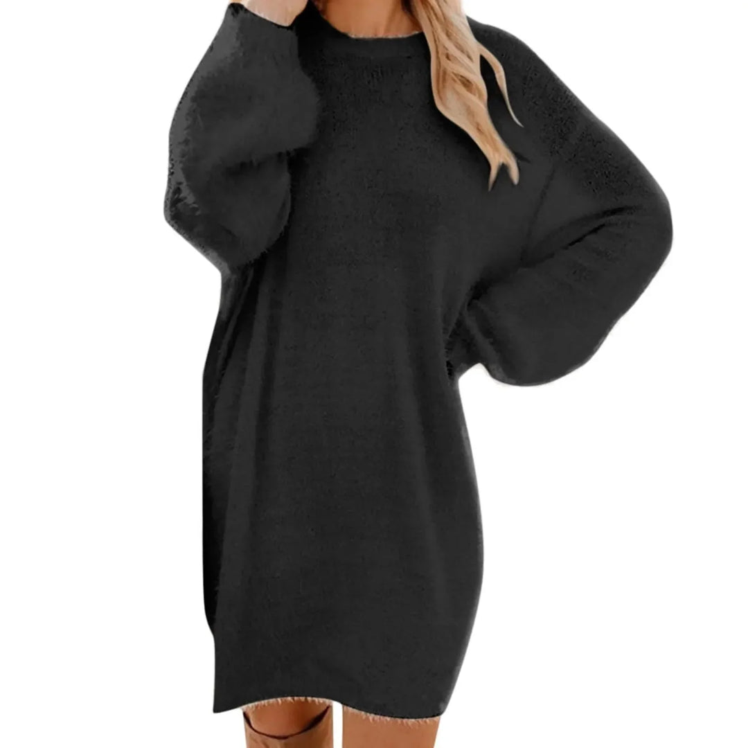 Isolde | Women's Fluffy Knit Sweater Dress