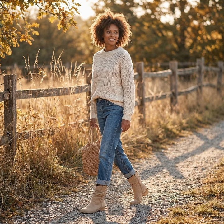 Marisol | Women's Western Suede Slouch Ankle Boots