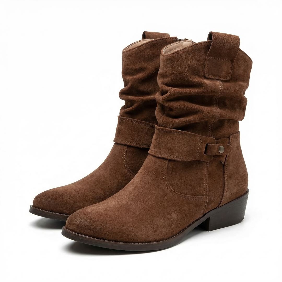 Marisol | Women's Western Suede Slouch Ankle Boots