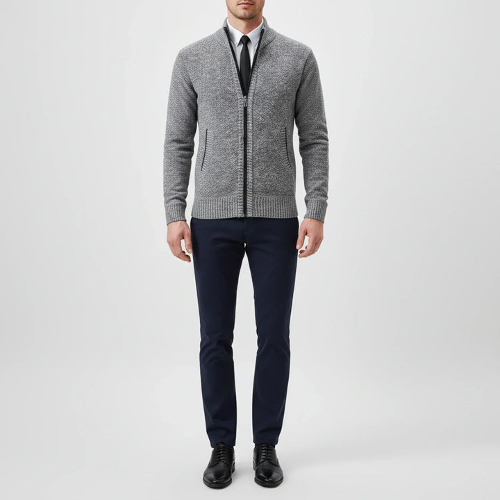 Nathaniel | Men's Cotton Zip-Up Funnel Neck Sweater