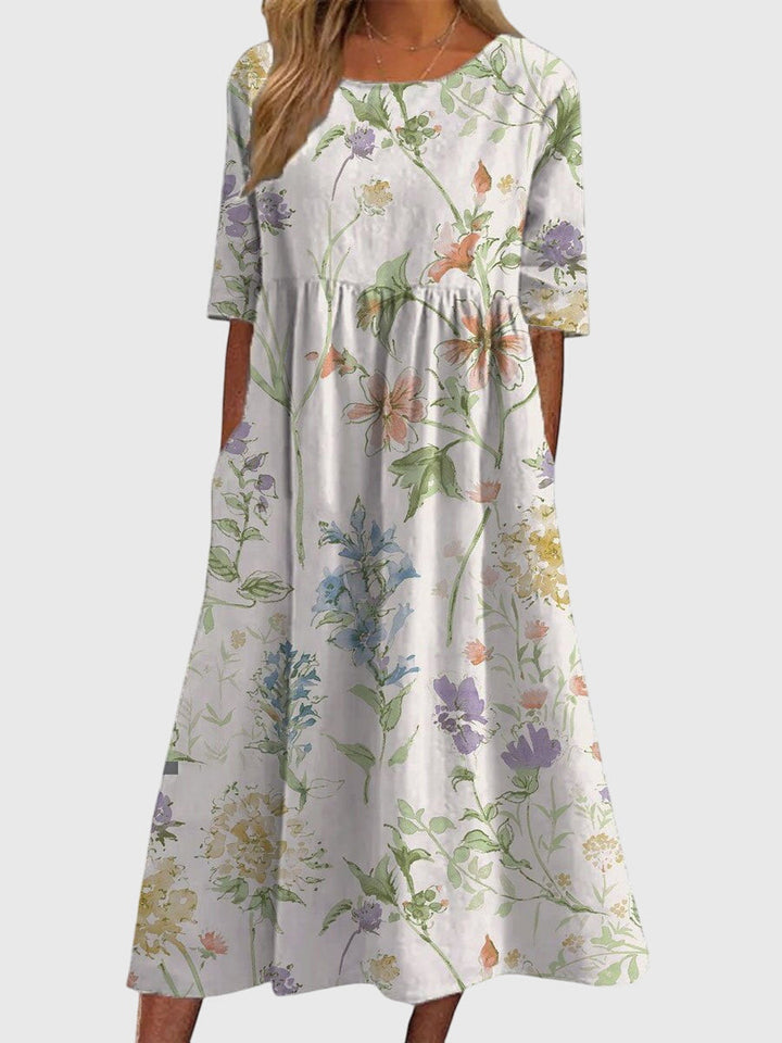 Floral Cotton Casual Summer Midi Dress