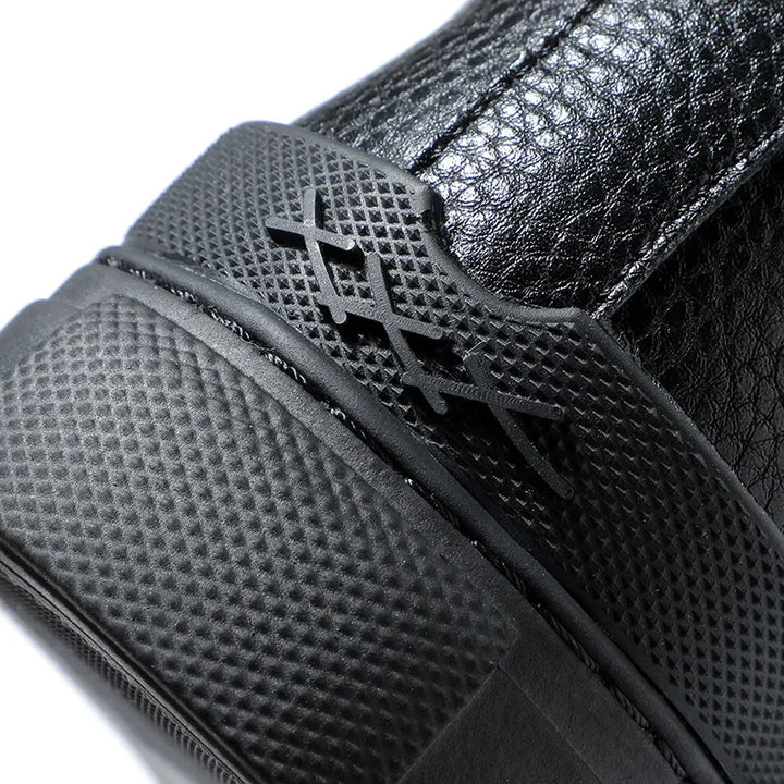 Pebbled Leather Slip On Mens Casual Shoes - Minimal Style