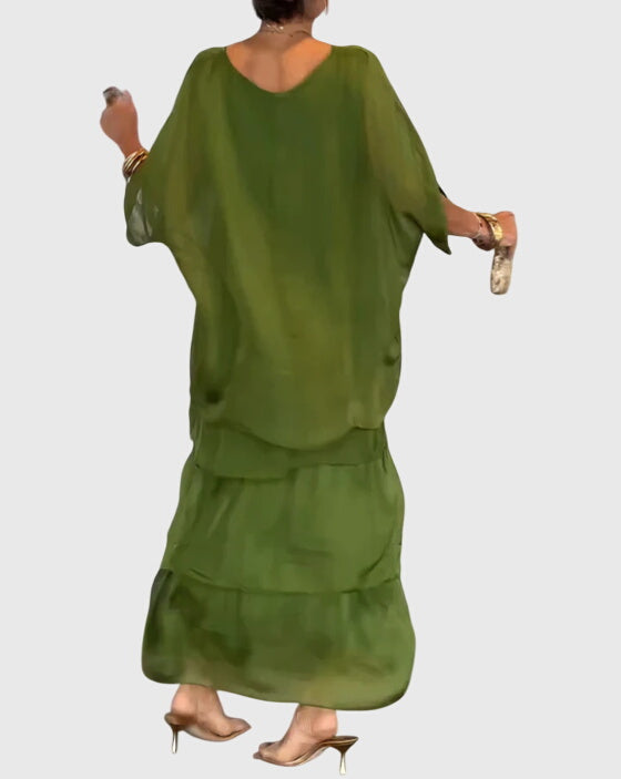 Boho Tiered Casual Flowy Summer Maxi Dress